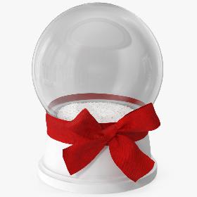3D model Empty Snow Globe with Red Bow